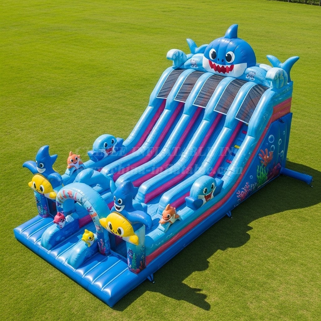 T8-9157 Baby Shark Inflatable Slide