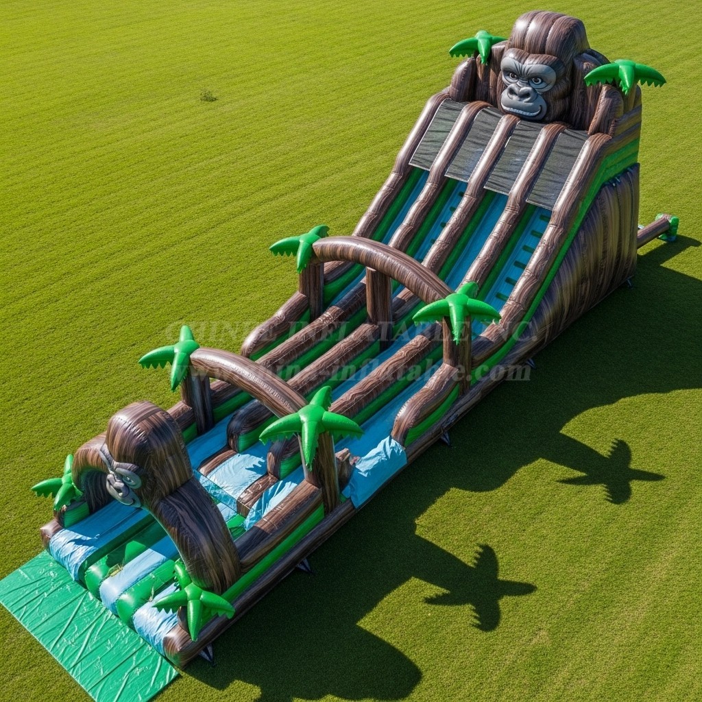 T8-9166 Gorilla Theme Inflatable Slide