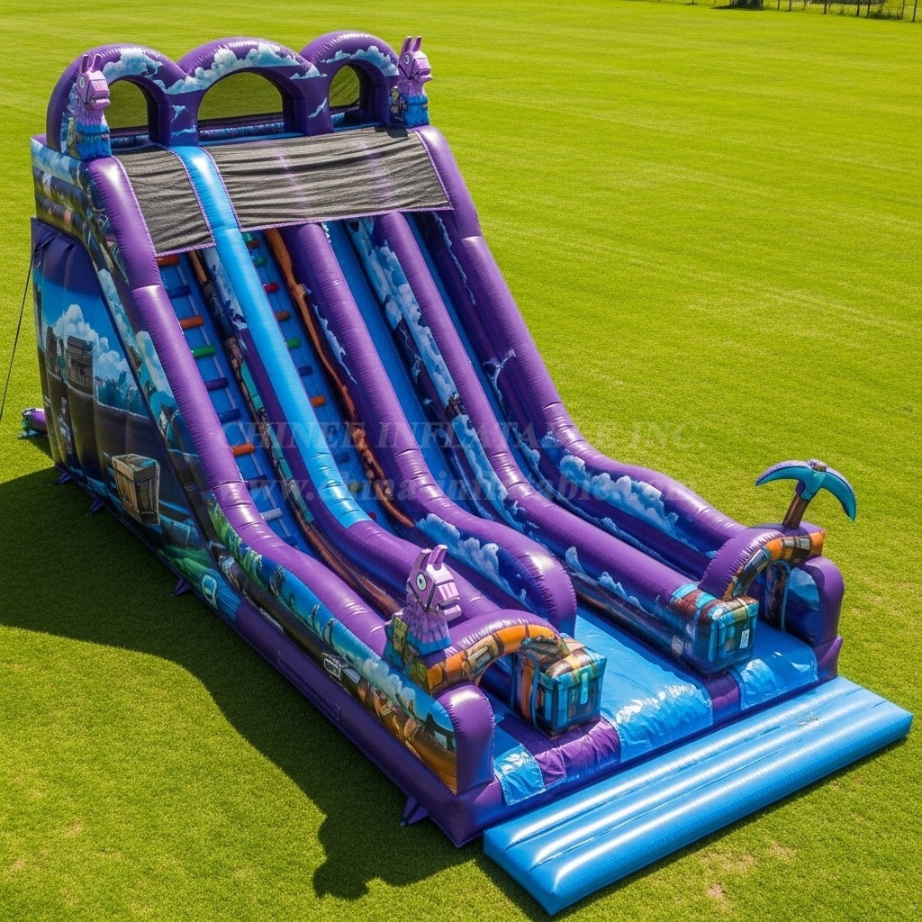 T8-9199 Fortnite Inflatable Dry Slide