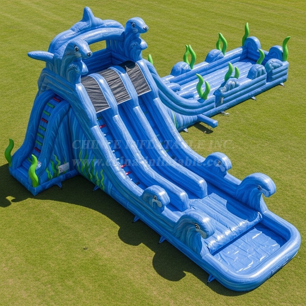 T8-9209 Dolphin Inflatable Water Slide