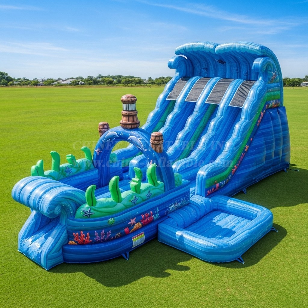 T8-9232 Ocean Wave Inflatable Water Slide