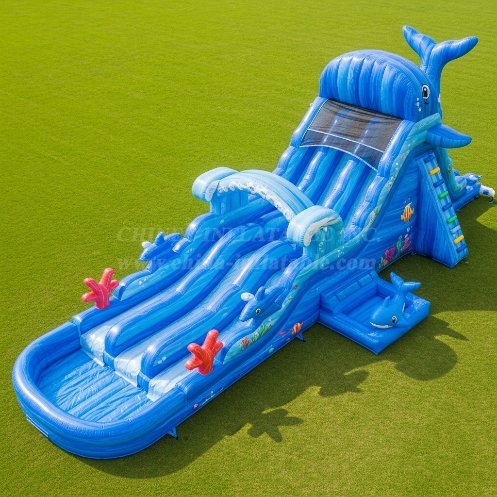 T8-9239 Whale Inflatable Water Slide