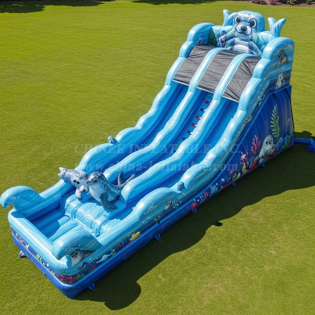 T8-9259 Seal Ocean Inflatable Water Slide
