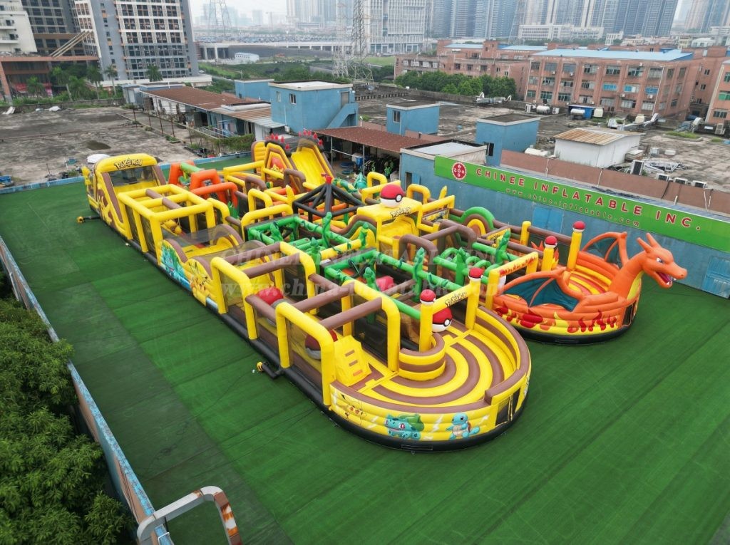 CR2-107 Pokemon Theme Challenging Run Giant Inflatable Obstacle Courses