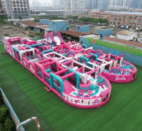 CR2-11 Barbie Theme Challenging Run Giant Inflatable Obstacle Courses