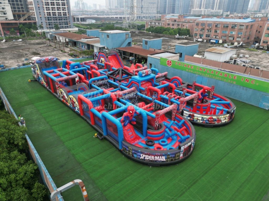 CR2-123 Spider-Man Theme Challenging Run Giant Inflatable Obstacle Courses