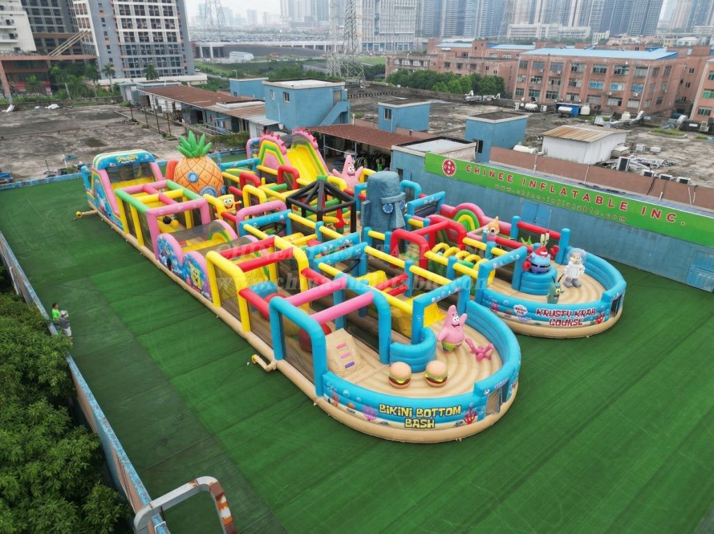 CR2-128 SpongeBob Theme Challenging Run Giant Inflatable Obstacle Courses