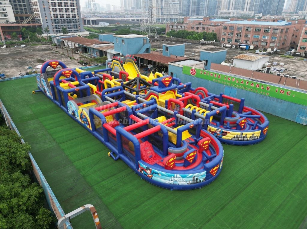 CR2-134 Superman Theme Challenging Run Giant Inflatable Obstacle Courses