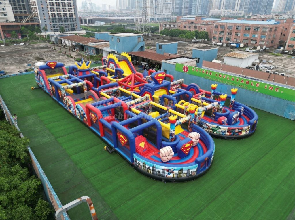 CR2-135 Superman Theme Challenging Run Giant Inflatable Obstacle Courses