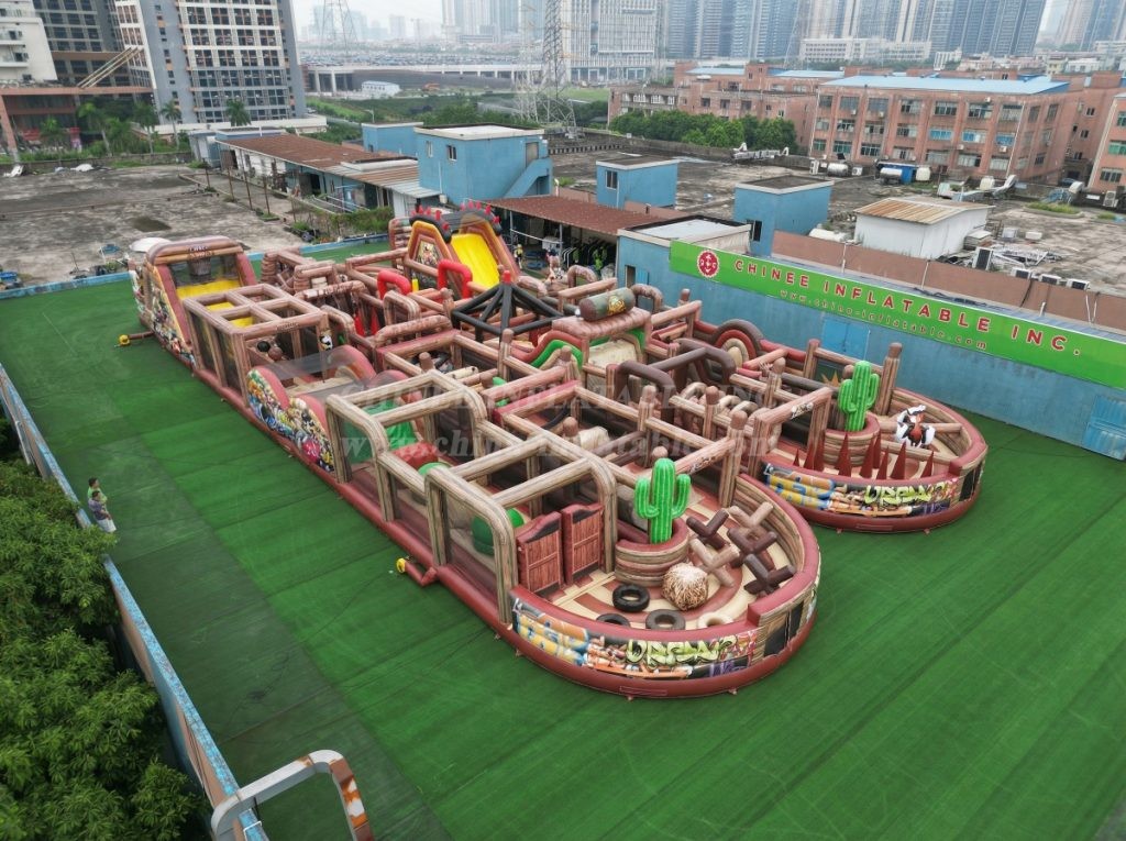 CR2-161 Wild West Theme Challenging Run Giant Inflatable Obstacle Courses
