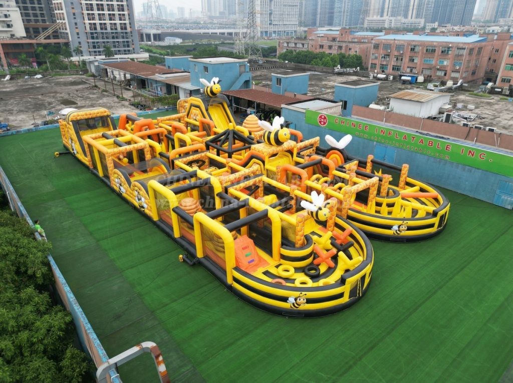CR2-176 Bee Theme Challenging Run Giant Inflatable Obstacle Courses