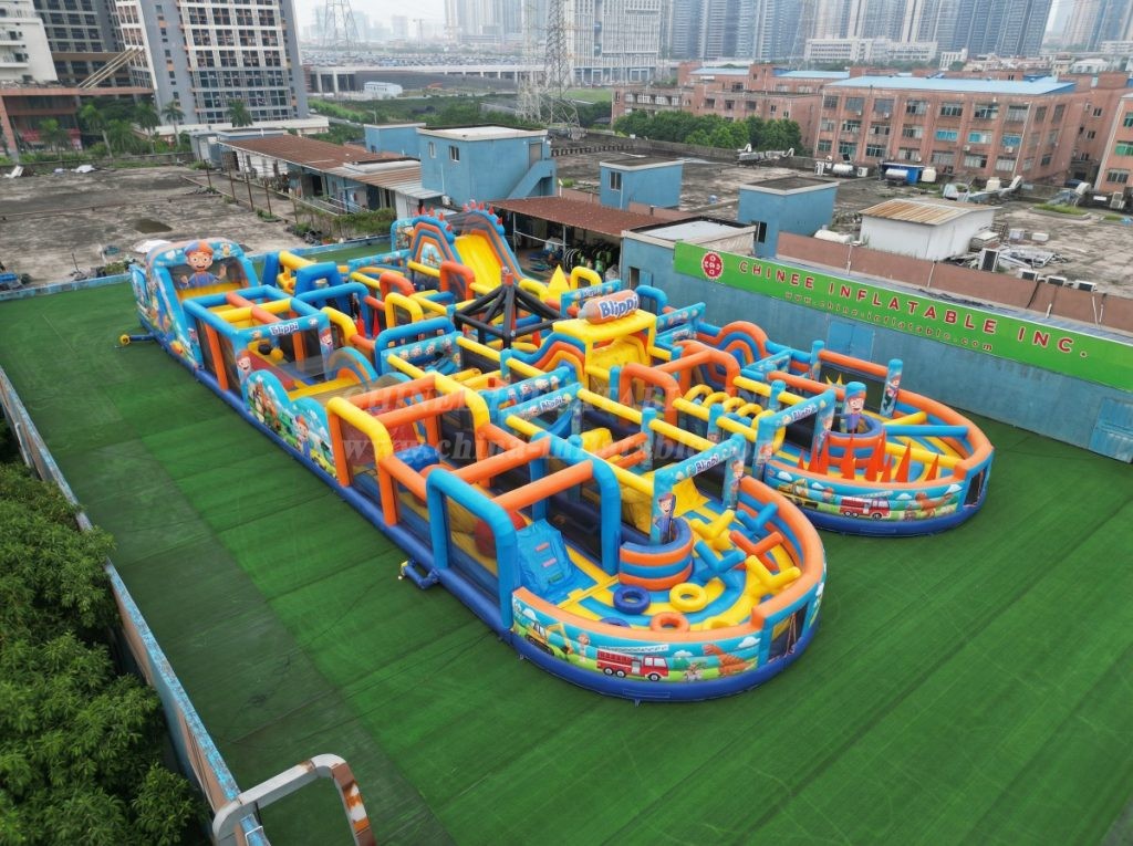 CR2-18 Blippi Wonders Theme Challenging Run Giant Inflatable Obstacle Courses