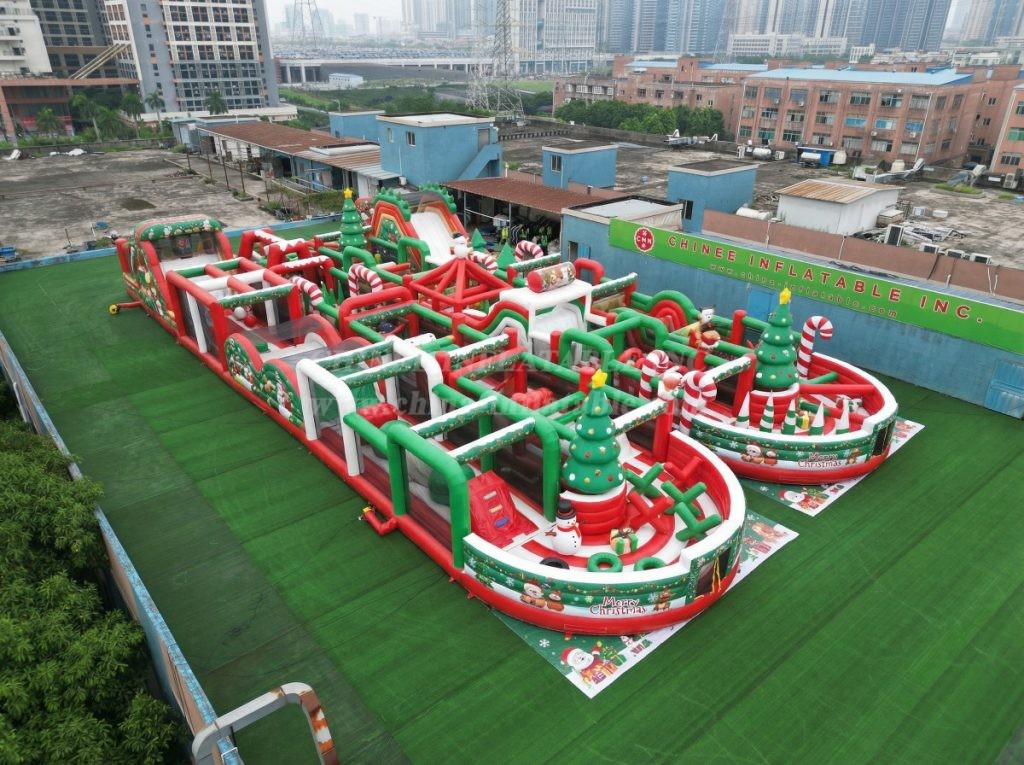 CR2-183 Christmas Theme Challenging Run Giant Inflatable Obstacle Courses