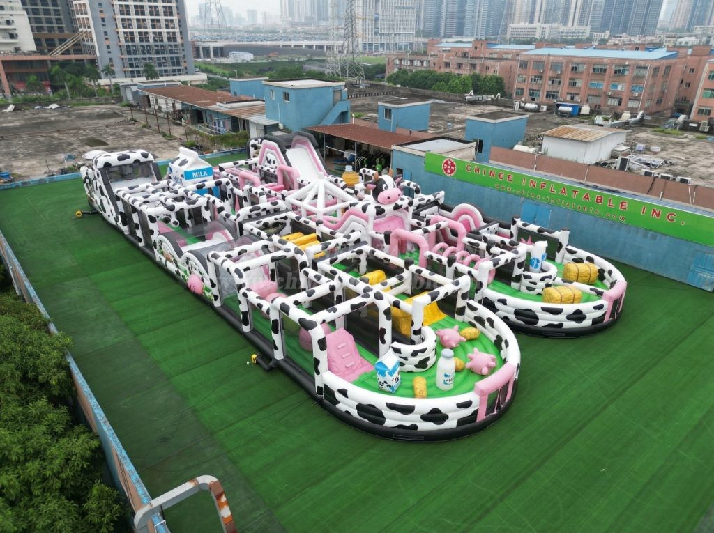 CR2-184 Cow Theme Challenging Run Giant Inflatable Obstacle Courses