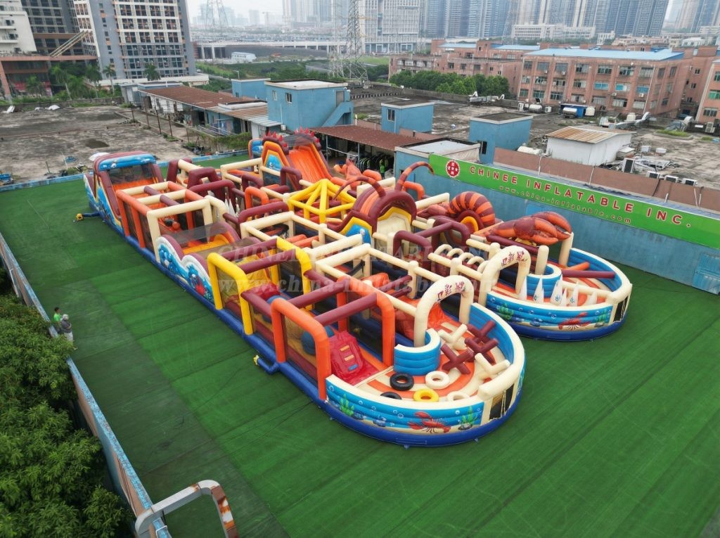 CR2-209 Lobster Theme Challenging Run Giant Inflatable Obstacle Courses