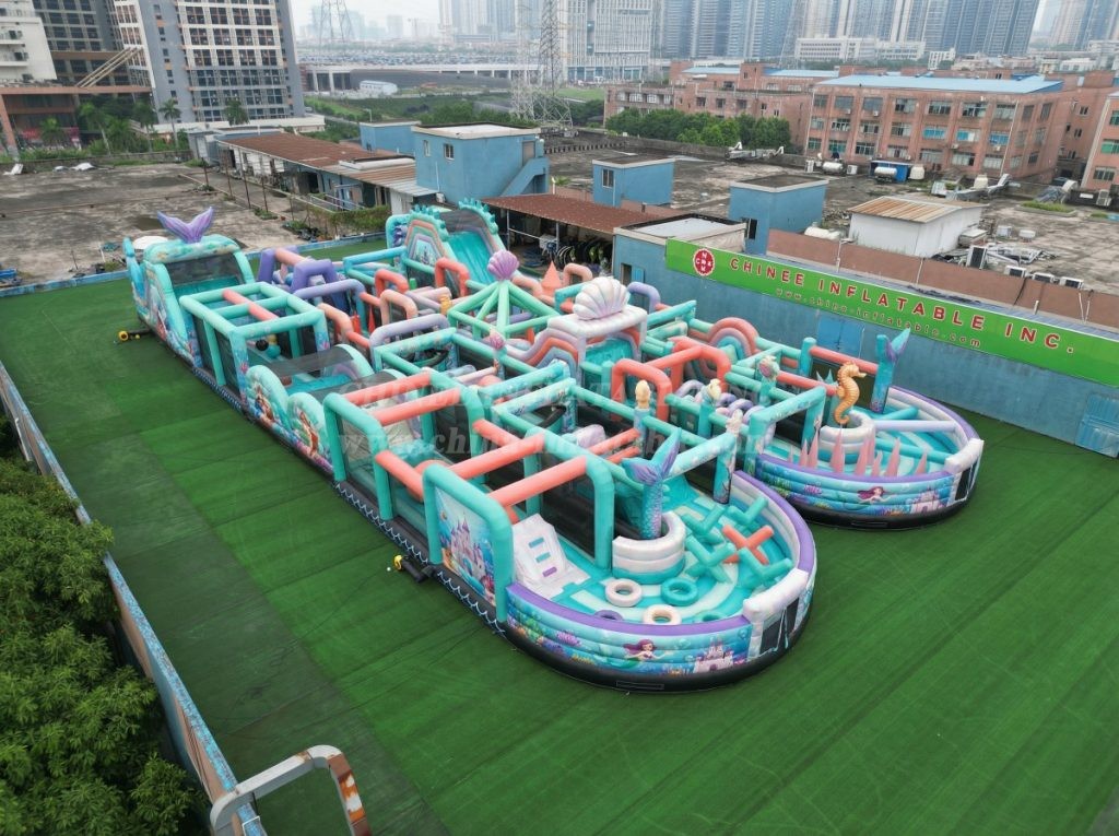 CR2-211 Mermaid Theme Challenging Run Giant Inflatable Obstacle Courses