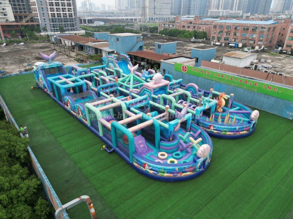 CR2-212 Mermaid Theme Challenging Run Giant Inflatable Obstacle Courses