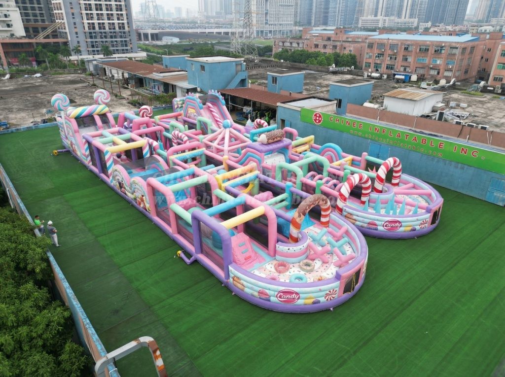 CR2-23 Candy Theme Challenging Run Giant Inflatable Obstacle Courses