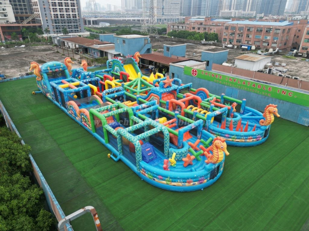 CR2-230 Seahorse Theme Challenging Run Giant Inflatable Obstacle Courses