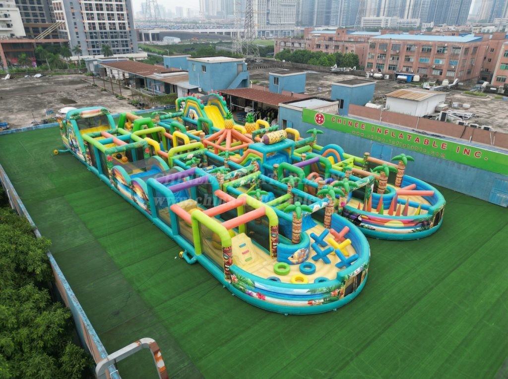 CR2-243 Tropical Theme Challenging Run Giant Inflatable Obstacle Courses