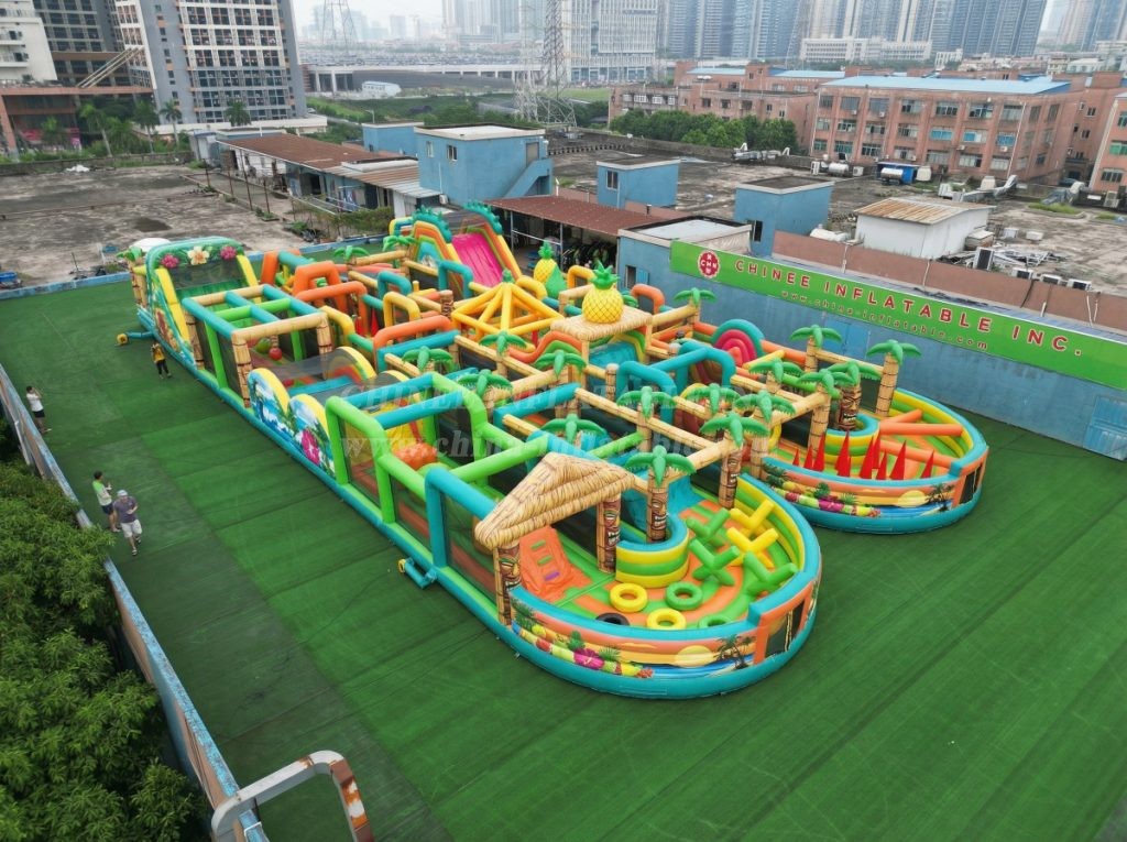CR2-244 Tropical Theme Challenging Run Giant Inflatable Obstacle Courses