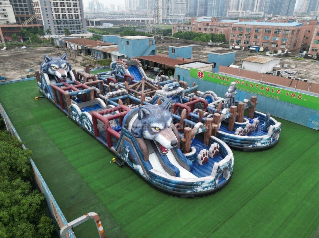 CR2-253 Wolf Theme Challenging Run Giant Inflatable Obstacle Courses