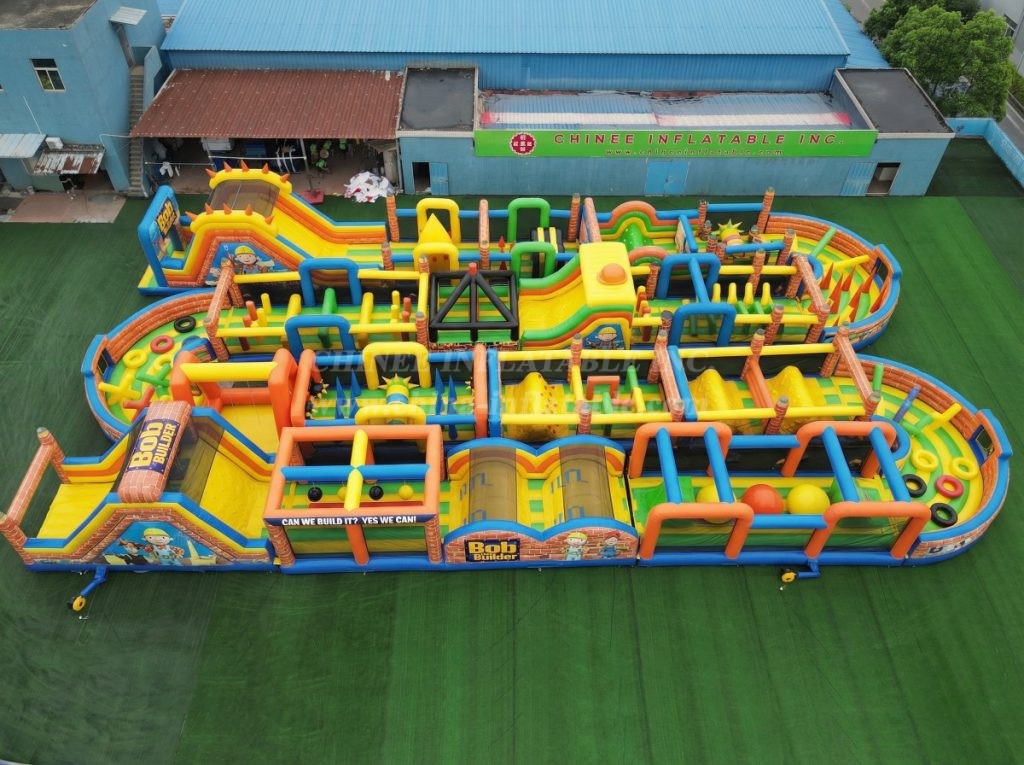 CR2-274 Bob the Builder Theme Challenging Run Giant Inflatable Obstacle Courses