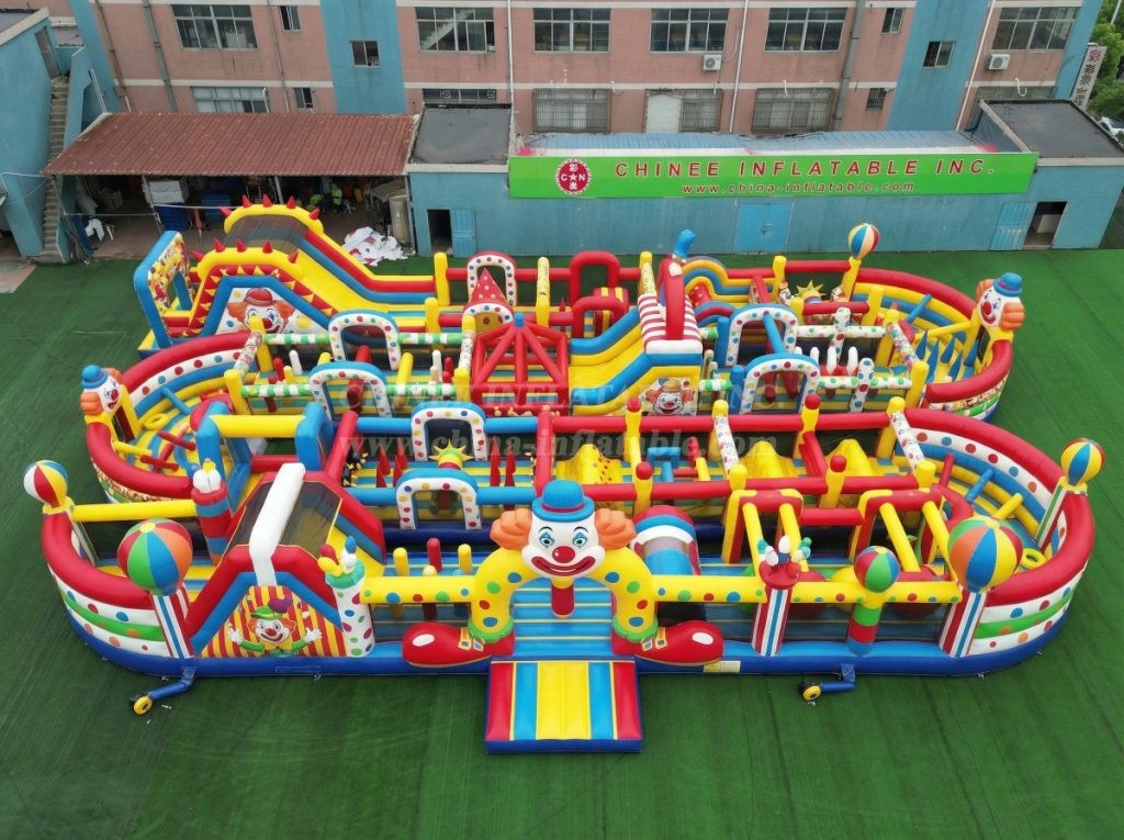 CR2-287 Clown Theme Challenging Run Giant Inflatable Obstacle Courses