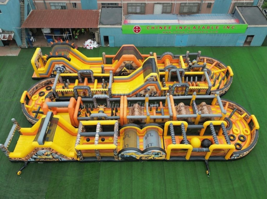 CR2-291 Excavator Theme Challenging Run Giant Inflatable Obstacle Courses