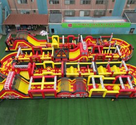 CR2-295 Firetruck Theme Challenging Run Giant Inflatable Obstacle Courses