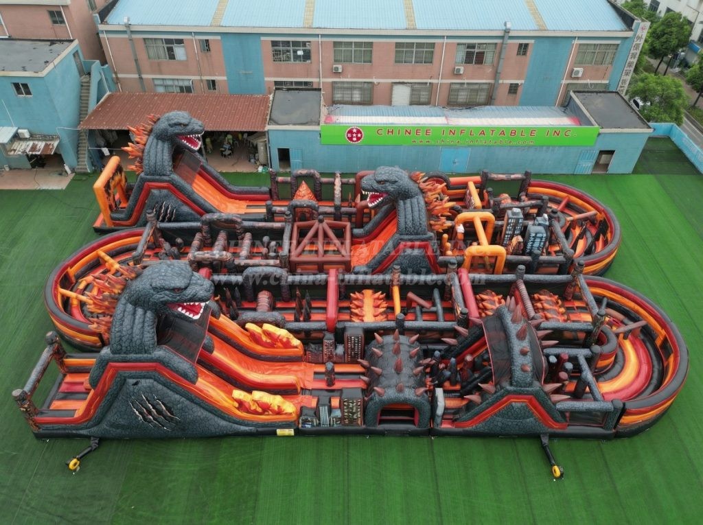 CR2-299 Godzilla Theme Challenging Run Giant Inflatable Obstacle Courses