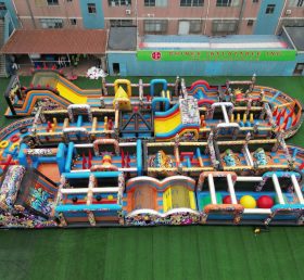 CR2-301 Graffiti Theme Challenging Run Giant Inflatable Obstacle Courses