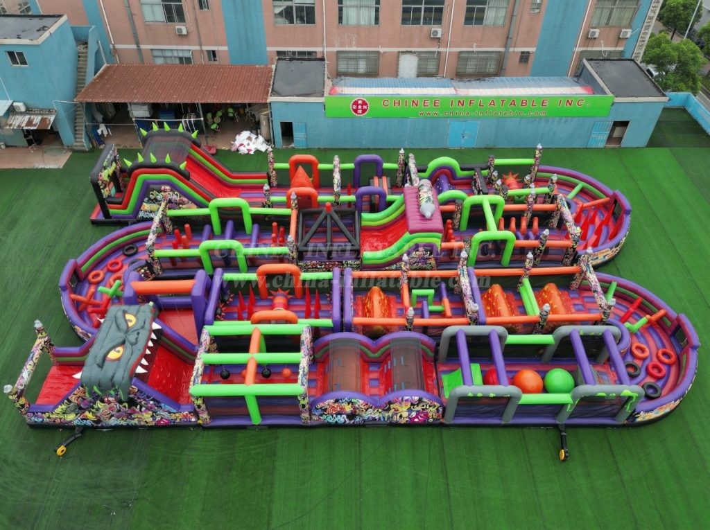 CR2-314 Monster Theme Challenging Run Giant Inflatable Obstacle Courses