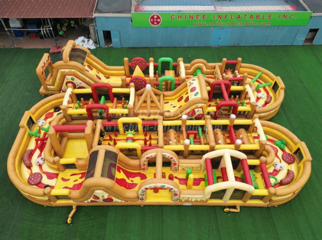 CR2-319 Pizza Theme Challenging Run Giant Inflatable Obstacle Courses