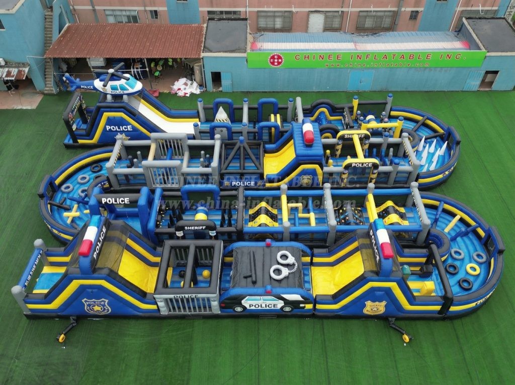 CR2-320 Police Station Theme Challenging Run Giant Inflatable Obstacle Courses