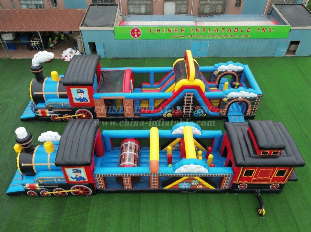 CR2-334 Train Theme Challenging Run Giant Inflatable Obstacle Courses