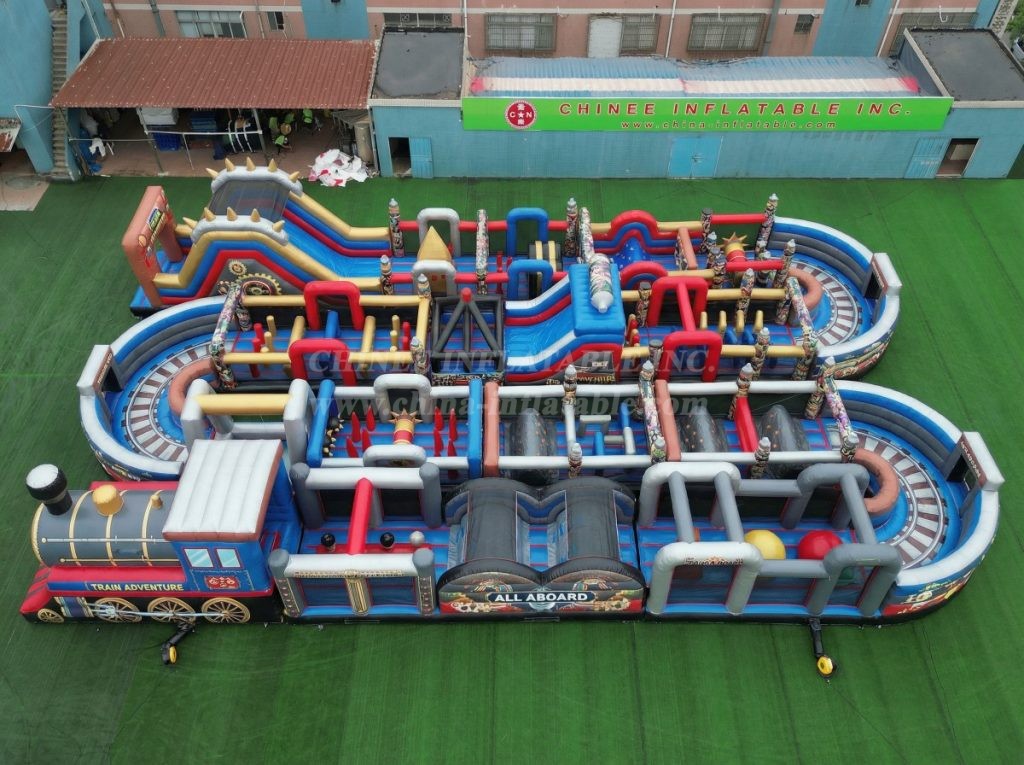 CR2-335 Train Theme Challenging Run Giant Inflatable Obstacle Courses