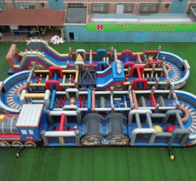 CR2-335 Train Theme Challenging Run Giant Inflatable Obstacle Courses