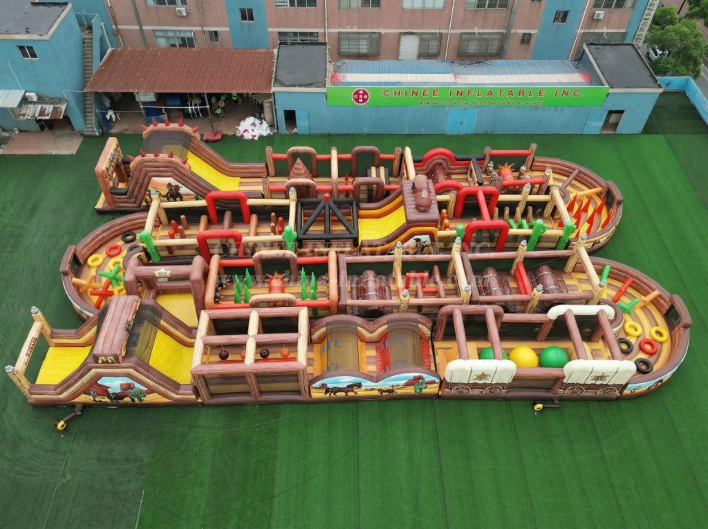 CR2-336 Wild West Theme Challenging Run Giant Inflatable Obstacle Courses