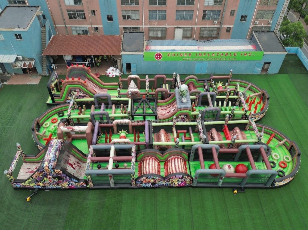 CR2-341 Zombie Theme Challenging Run Giant Inflatable Obstacle Courses