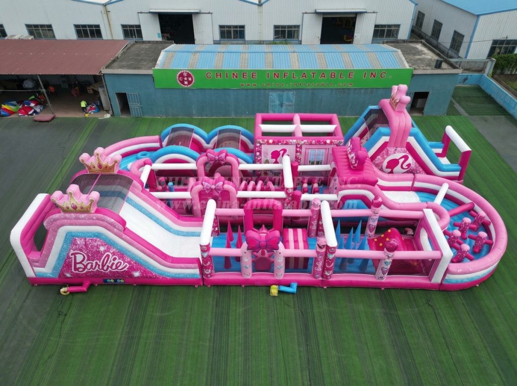 CR2-361 Barbie Theme Challenging Run Giant Inflatable Obstacle Courses