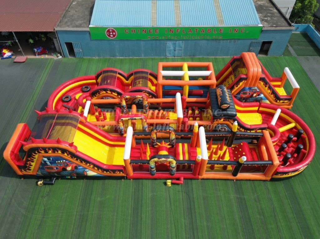 CR2-364 Blaze Monster Theme Challenging Run Giant Inflatable Obstacle Courses