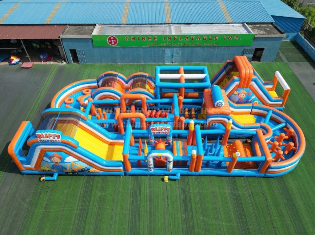 CR2-365 Blippi Wonders Theme Challenging Run Giant Inflatable Obstacle Courses
