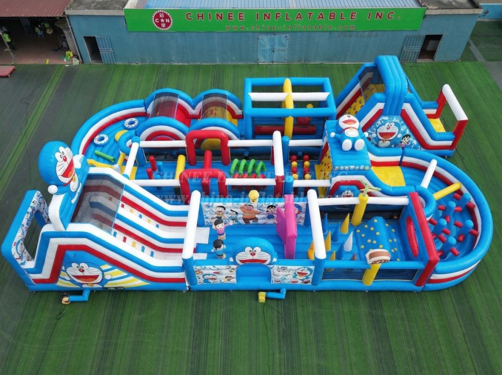 CR2-378 Doraemon Theme Challenging Run Giant Inflatable Obstacle Courses
