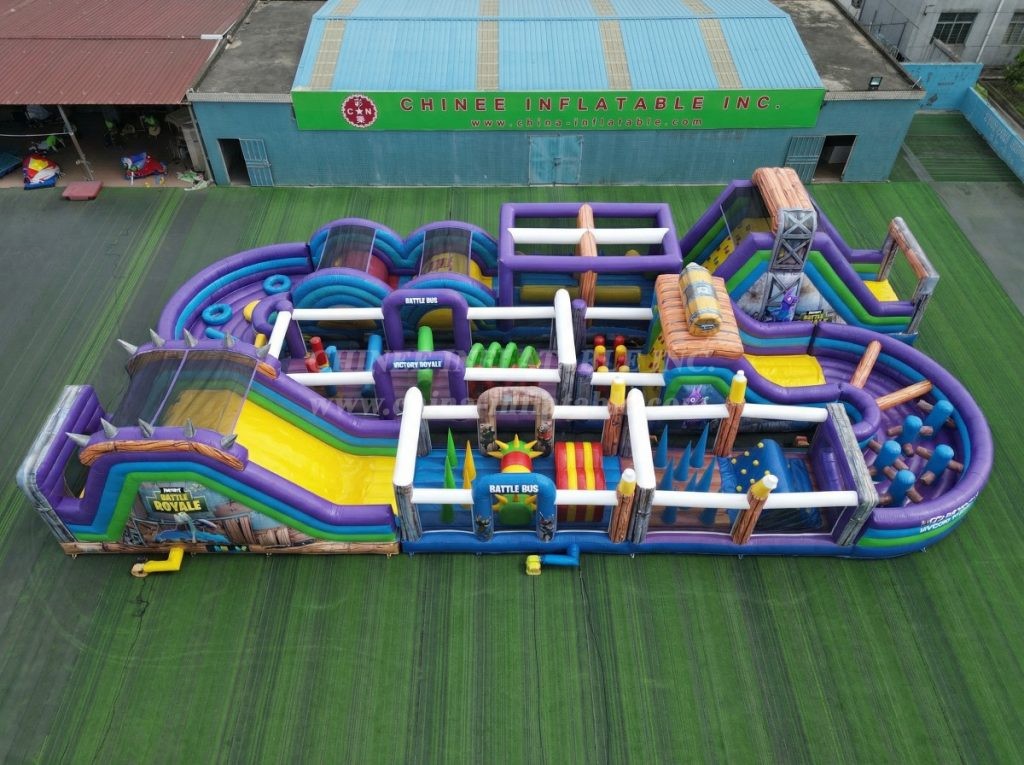 CR2-385 Fortnite Theme Challenging Run Giant Inflatable Obstacle Courses
