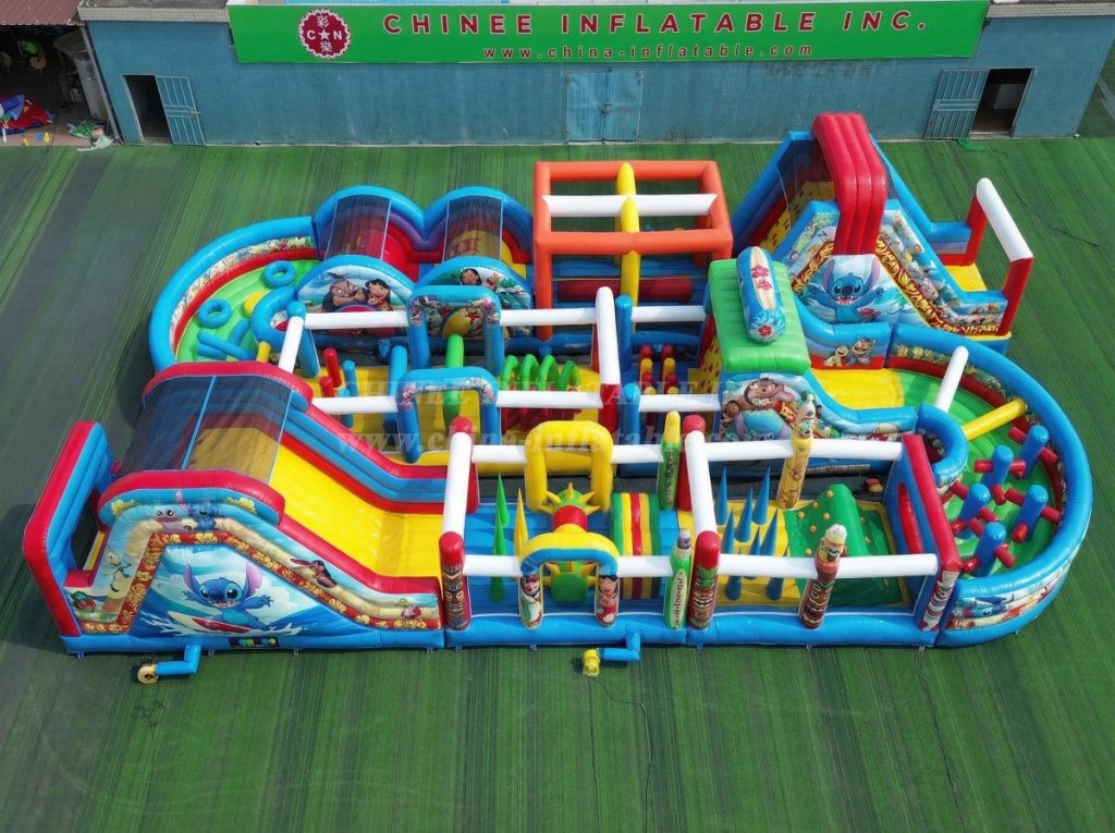CR2-397 Lilo & Stitch Theme Challenging Run Giant Inflatable Obstacle Courses