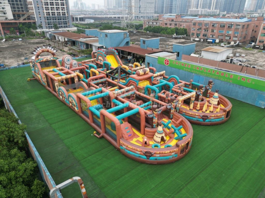 CR2-4 American Indian Theme Challenging Run Giant Inflatable Obstacle Courses