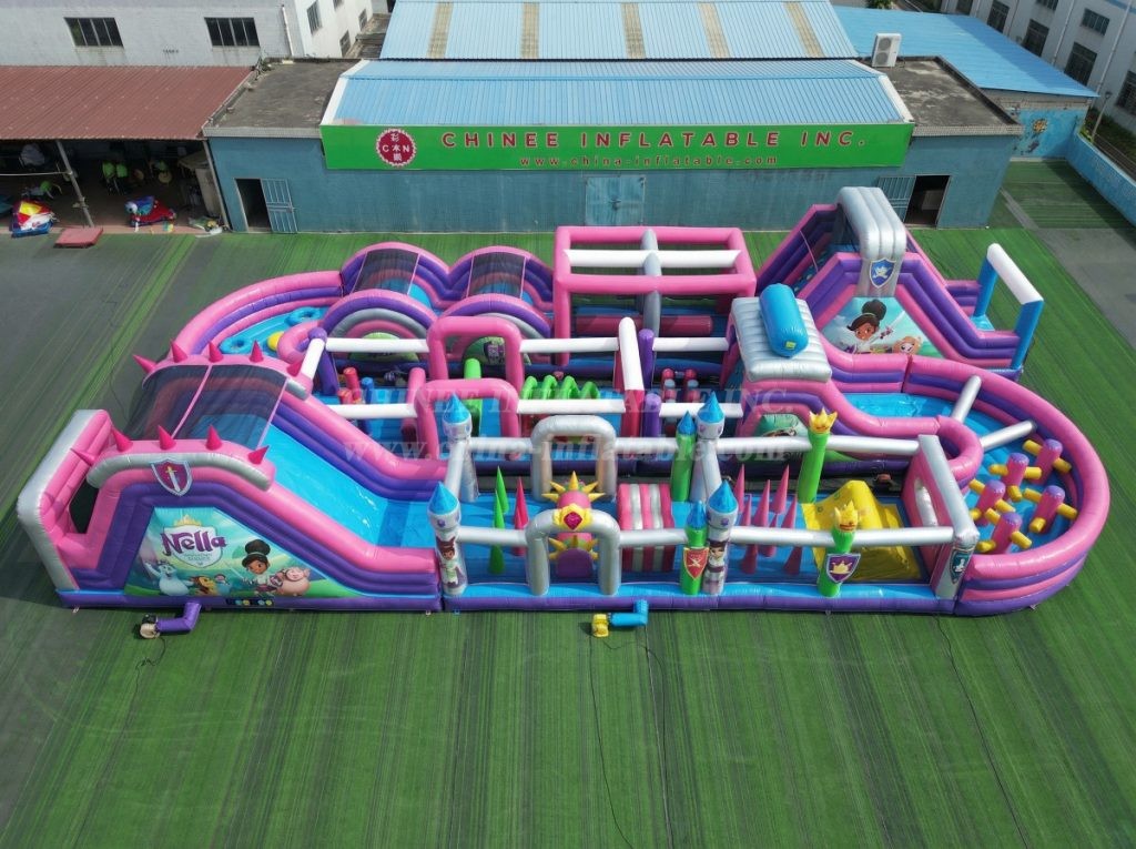 CR2-417 Nella Knight Theme Challenging Run Giant Inflatable Obstacle Courses