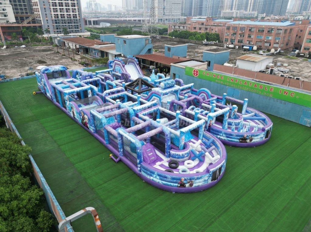 CR2-42 Frozen Theme Challenging Run Giant Inflatable Obstacle Courses