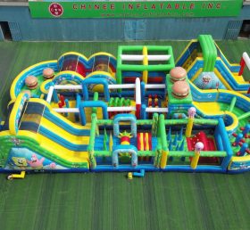 CR2-441 SpongeBob Theme Challenging Run Giant Inflatable Obstacle Courses